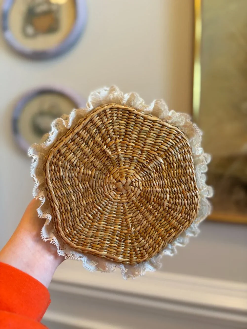 Vintage Lace Basket